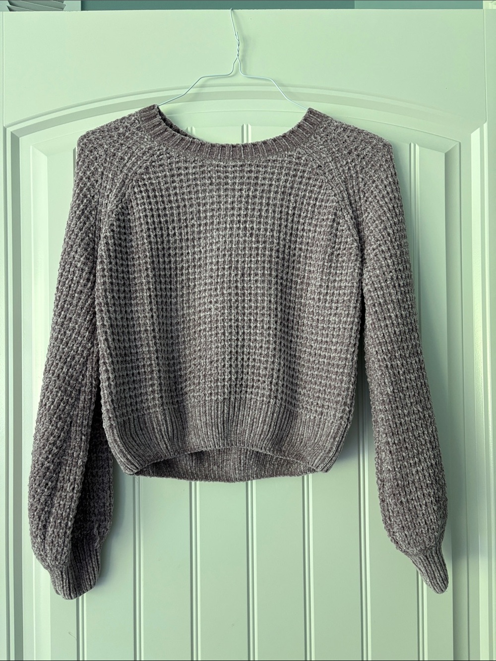 Altar’d State Sz S Lavender  Waffle-Knit Crewneck Sweater